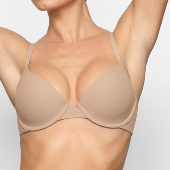 NWT SKIMS Fit Everybody T-Shirt Bra in Clay Size 34H by Kim Kardashian - Picture 1 of 6